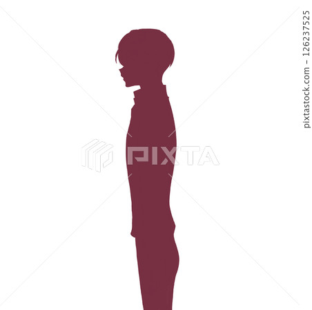 Standing man side silhouette Standing man side silhouette 126237525