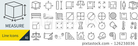 測量圖標集 126238036