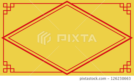 Red and gold chinese style vector frame background illustration material 126238663