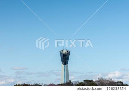 Fukushima, Misaki Park: Iwaki Marine Tower and a clear winter sky Fukushima, Misaki Park: Iwaki Marine Tower and a clear winter sky 126238854