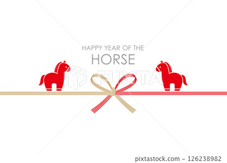 Year of the Horse New Year's card template 126238982