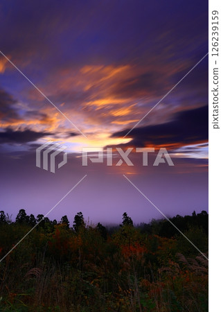 Oshu City, Iwate Prefecture, dawn scenery 126239159