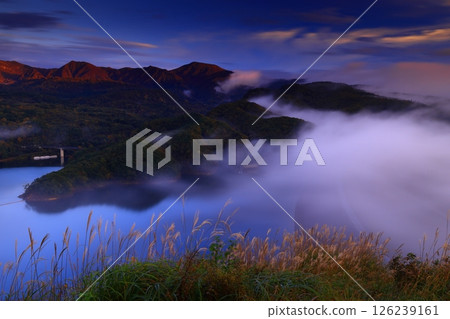 Oshu City, Iwate Prefecture, dawn scenery 126239161