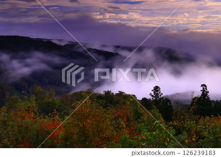 Oshu City, Iwate Prefecture, dawn scenery 126239183