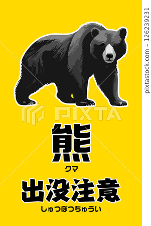Bear warning posters, POP and flyers 126239231