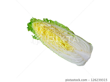 Chinese cabbage cut into quarters [white background, cutout] 126239315