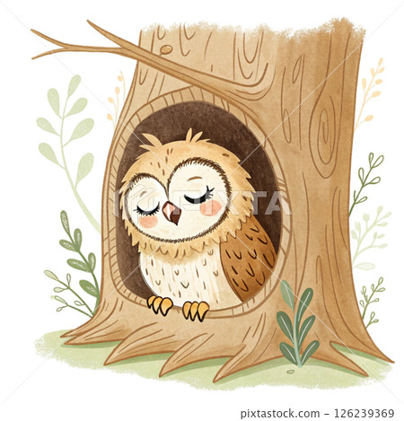 Cute animals, children's book style  White Background 126239369