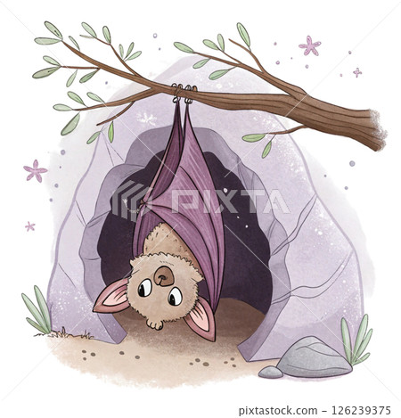 Cute animals, children's book style  White Background 126239375