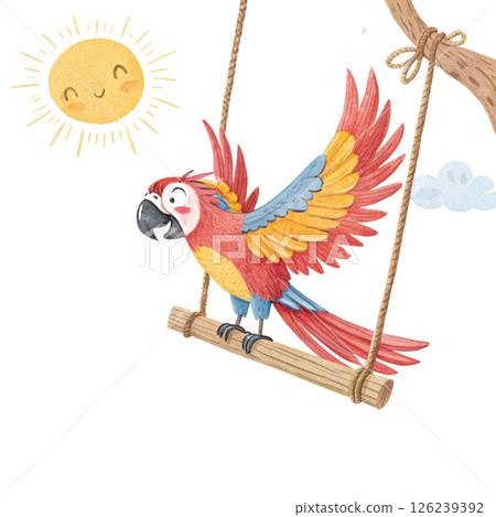 Cute animals, children's book style White Background Cute animals, children's book style White Background 126239392