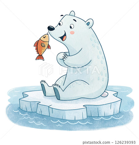 Cute animals, children's book style White Background Cute animals, children's book style White Background 126239393