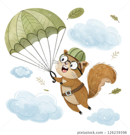 Cute animals, children's book style  White Background 126239396