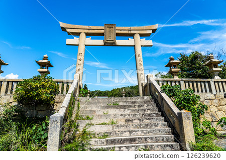 Iwatohime Shrine, Torii gate and blue sky in early autumn 2, Ako City, Hyogo Prefecture Iwatohime Shrine, Torii gate and blue sky in early autumn 2, Ako City, Hyogo Prefecture 126239620