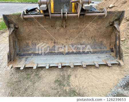 Excavator bucket for sand removal, machine equipment 126239653