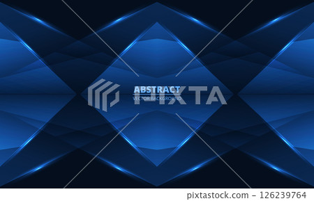 Dark blue modern abstract background with geometric shapes and glowing lines. 126239764
