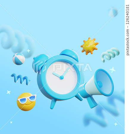 3D graphic summer event template image 126240181