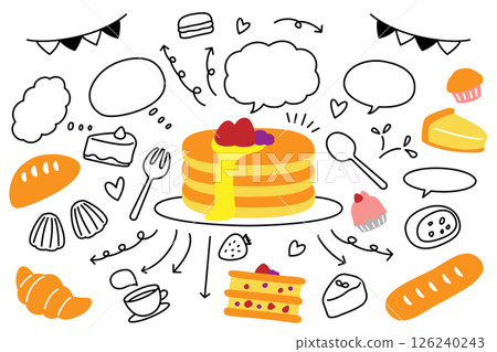 蛋糕語音泡沫箭頭集 126240243