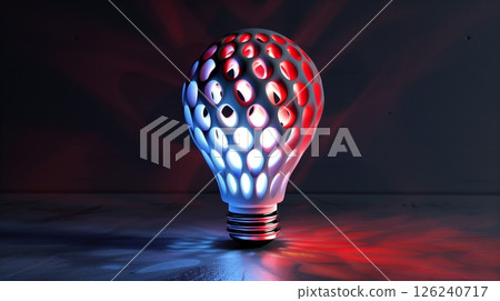 Glow lighter bulb meticulously forming dark background home interior 126240717