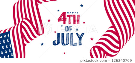 Happy 4th of July banner, USA flag background Happy 4th of July banner, USA flag background 126240769