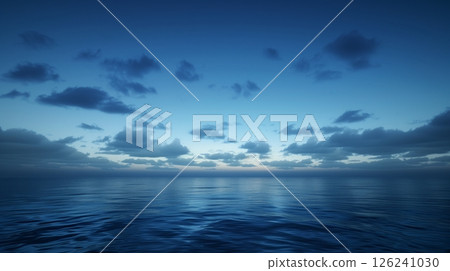 Surface ocean water sea scape landscape and blue sky holiday theme 126241030