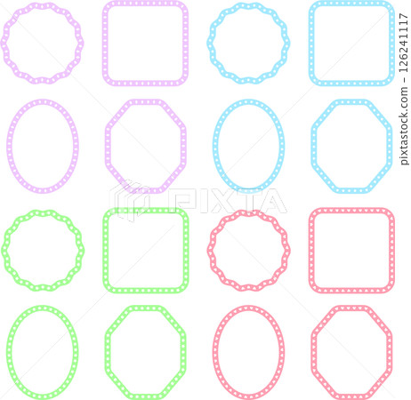 帶有各種圖案的簡單框架插圖集 帶有各種圖案的簡單框架插圖集 126241117