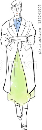 Illustration of a model-like woman walking down the runway Illustration of a model-like woman walking down the runway 126241905