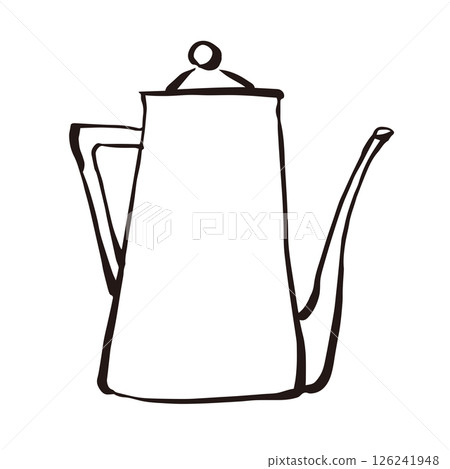 Kettle coffee cafe line drawing illustration Kettle coffee cafe line drawing illustration 126241948
