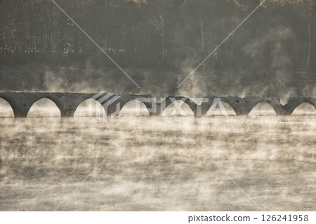 Taushubetsu River Bridge in Autumn 126241958