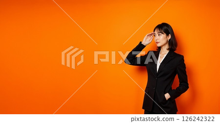 A career woman ponders problem solving [Generative AI] 126242322