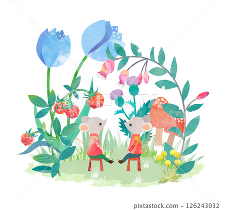 Mouse and Wildflowers 126243032