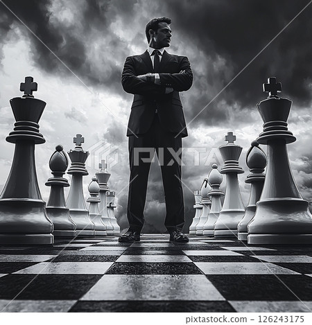 Businessmen as chess pieces 126243175