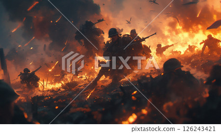 Image of a soldier at war 126243421