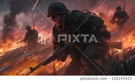 Image of a soldier at war 126243425