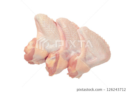 Raw chicken wings isolated on white background. Raw chicken wings isolated on white background. 126243712