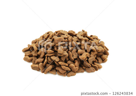 Delicious dog food balls isolated on white background 126243834