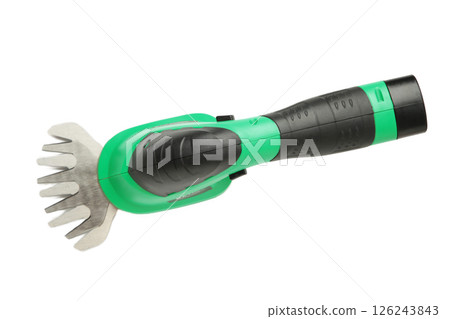 Hedge Trimmer New cordless hedge trimmer isolated on white background 126243843