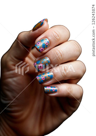 manicure with nail polish 126243874