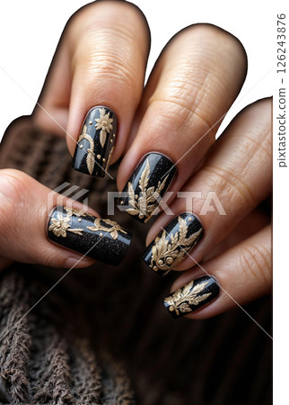 beautiful manicure with a nail art 126243876