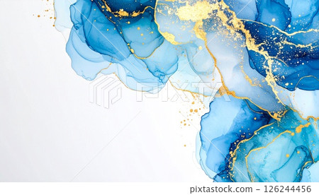 抽象藍色和金色背景材料 126244456