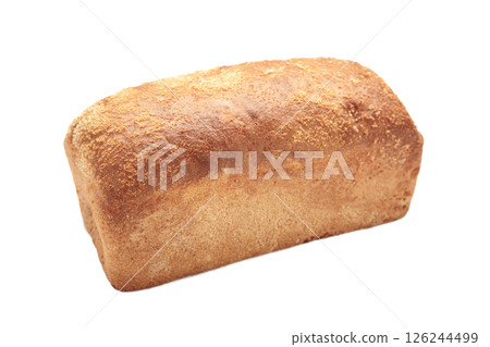 Freshly baked homemade whole grain bread isolated on white background. Healthy bread Freshly baked homemade whole grain bread isolated on white background. Healthy bread 126244499
