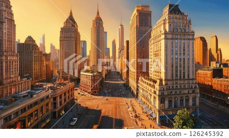 城市日落景觀 城市日落景觀 126245392