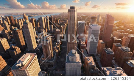 城市日落景觀 城市日落景觀 126245394