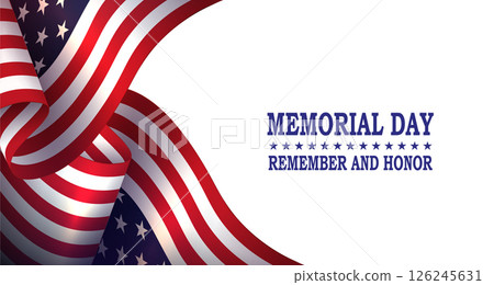 An exquisite composition of a wavy American flag 126245631