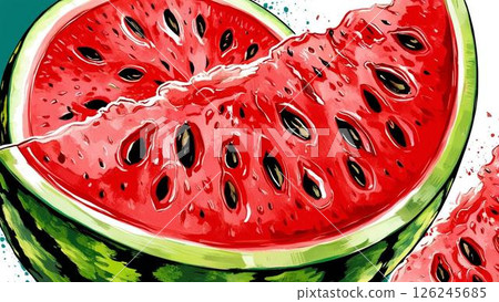 Delicious watermelon illustration 126245685