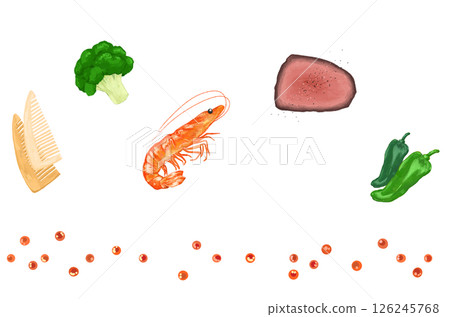 各種食材的插圖 126245768