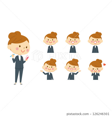 女性表情套裝圖樣1 126246301