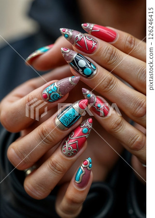 stylish design of manicure stylish design of manicure 126246415