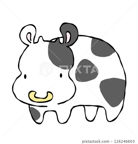 可愛牛的插圖 126246603
