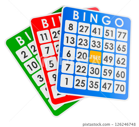 Bingo cards, 3D rendering Bingo cards, 3D rendering 126246748