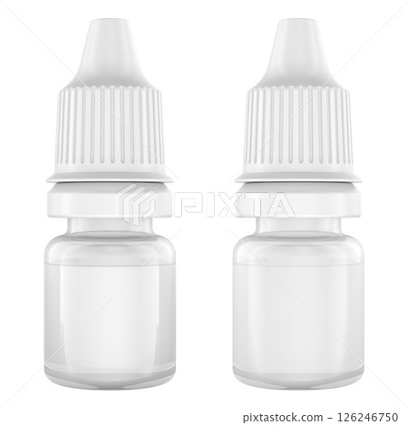 Eye or Ear Drops Bottles, different side and views. 3D rendering 126246750