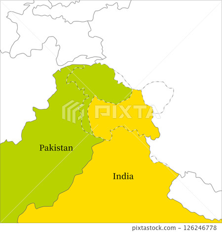 Pakistan and India, Kashmir border 126246778